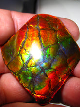 Laden Sie das Bild in den Galerie-Viewer, GEM Rarrr Doppelseiter Imperial Drachenschuppen Ammolith/Ammolite Stein mit Vorschau Video - Repps-Opal