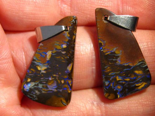 GEM Boulder Opale Verlobung Hochzeit Partner Freundschaft Geschwister Anhänger