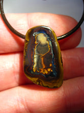 Laden Sie das Bild in den Galerie-Viewer, GEM Boulder Matrix Yowah NUSS Nut Opal Anhänger Traumhaftes Muster und Feuer