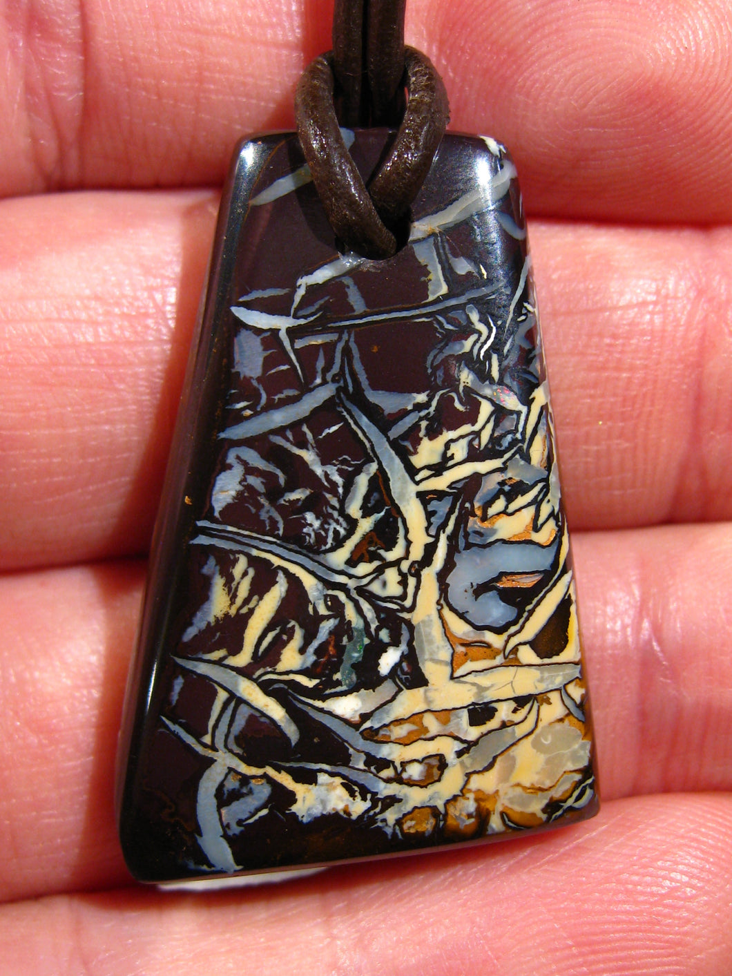 GEM Boulder Matrix Yowah NUSS Nut Opal Anhänger Traumhaftes Muster