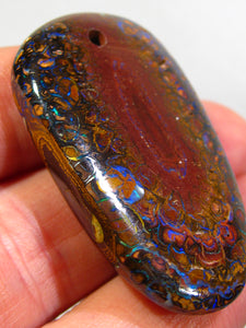 GEM Boulder Nuss Opal Anhänger aus Koroit Traumhaftes Muster und Feuer