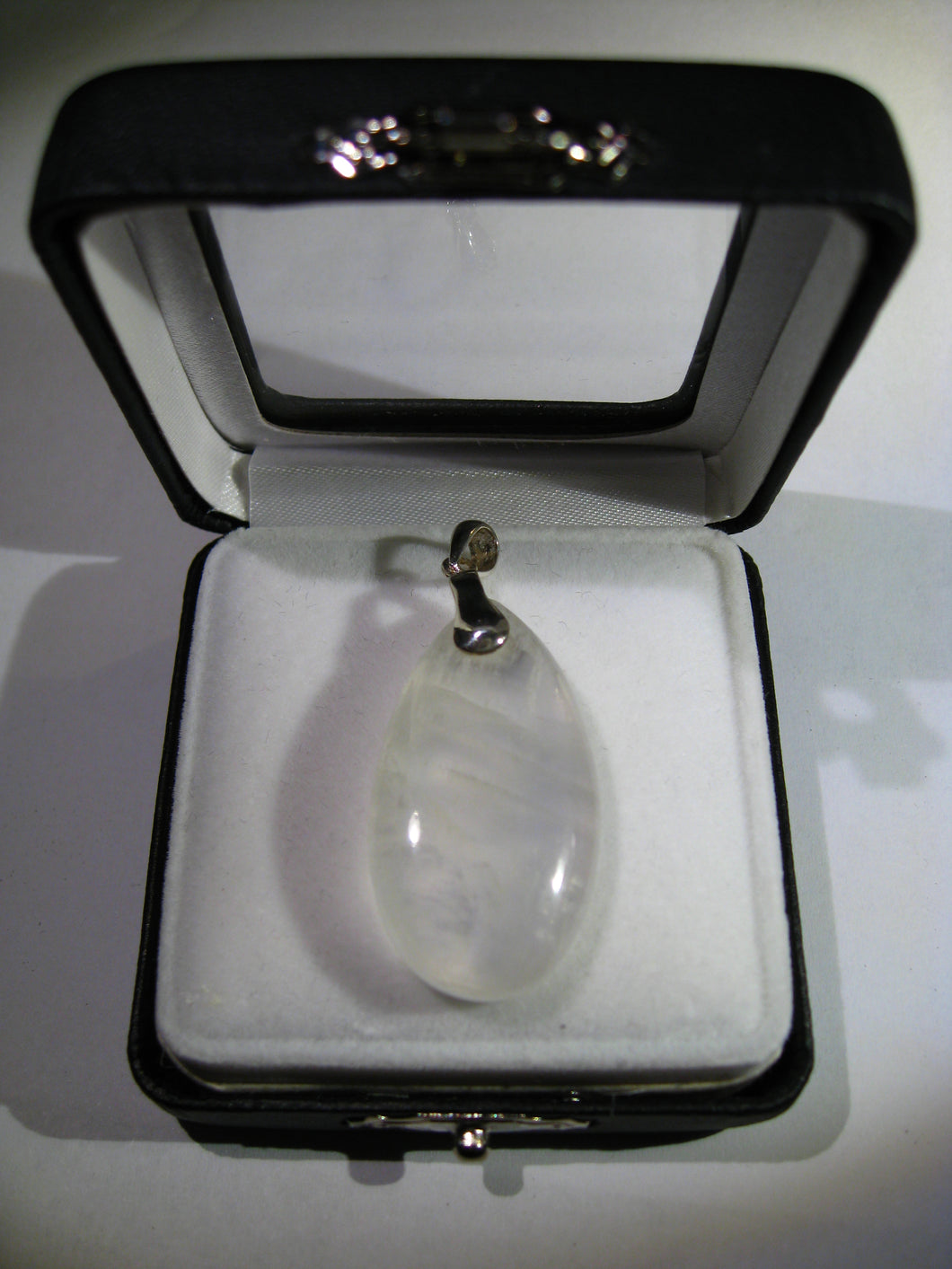 Mondstein Anhänger mit 925 Silber Öse - Repps-Opal