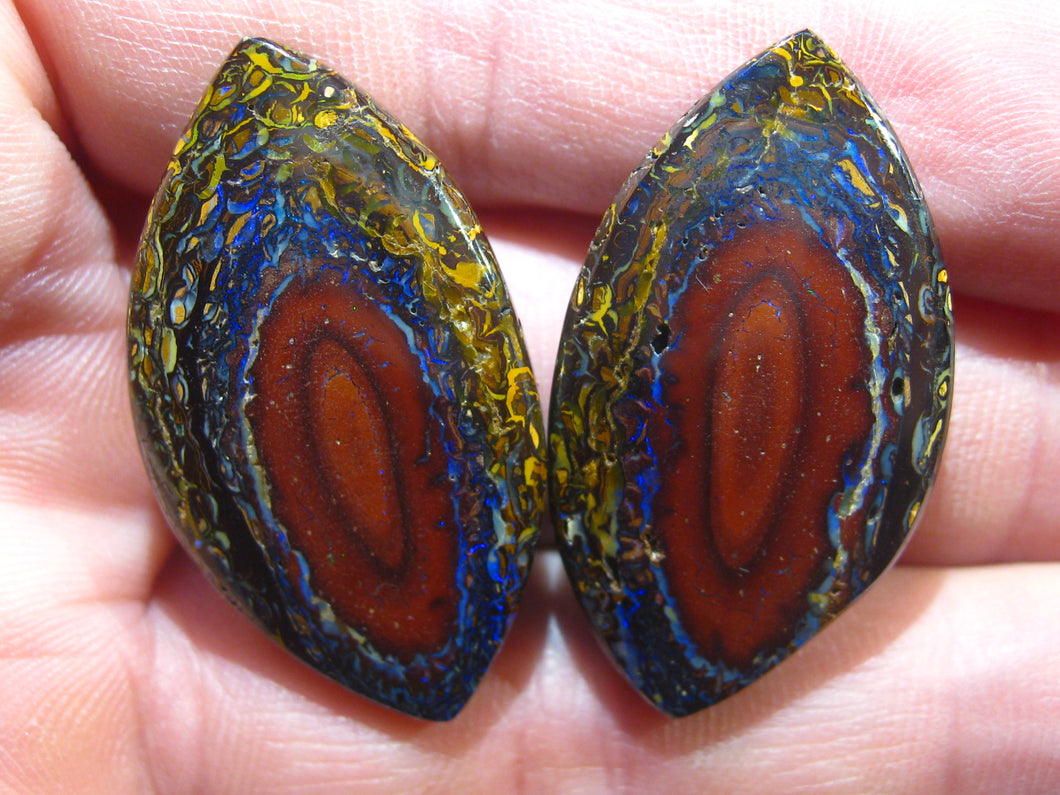 GEM Boulder Matrix Opal Nuss Paar - Repps-Opal